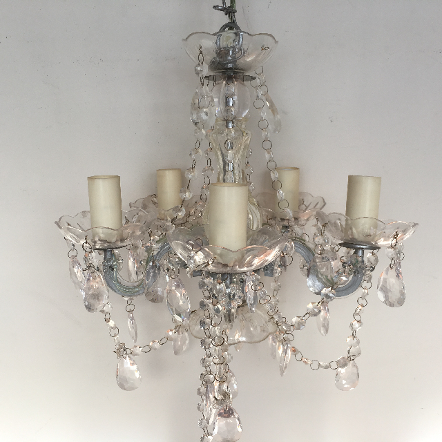 LIGHT, Hanging Chandelier (Style 4) - Glass 5 Arm